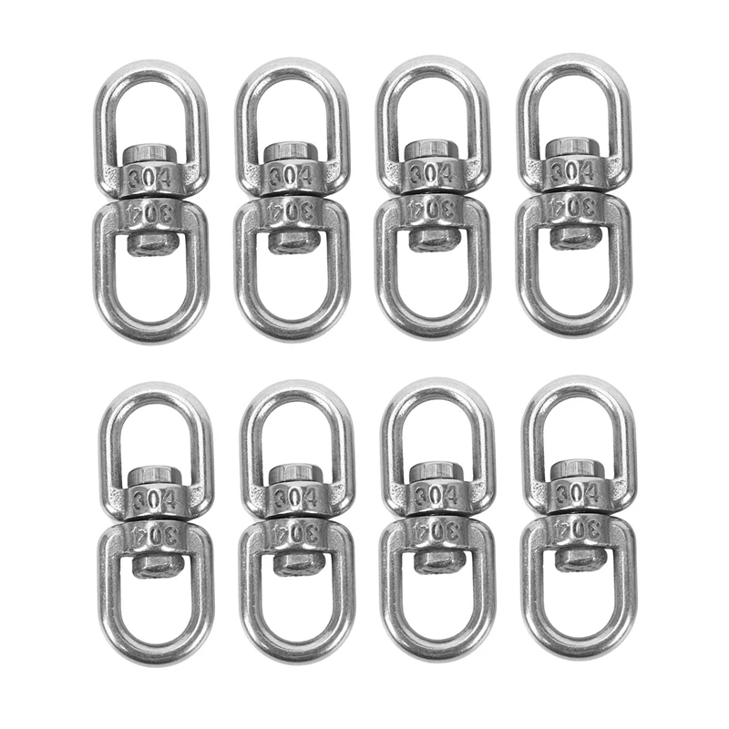 8PCS Stainless Steel Hanging Basket Spinners Plant Hanger Swivel Hook Swivel Clip for Dog Lead, Flower Pot Basket (M4)