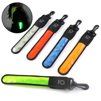 1Pc LED Glowing Luminous Reflective Safety Alert Hand Strap Wristband Bicycle Armband Light Backpack Hanging Light Night Running