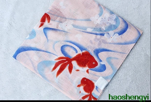 Women's handkerchief made in Japan,thin soft goldfish handkerchief, Cotton Handkerchiefs Bandanas Scarf