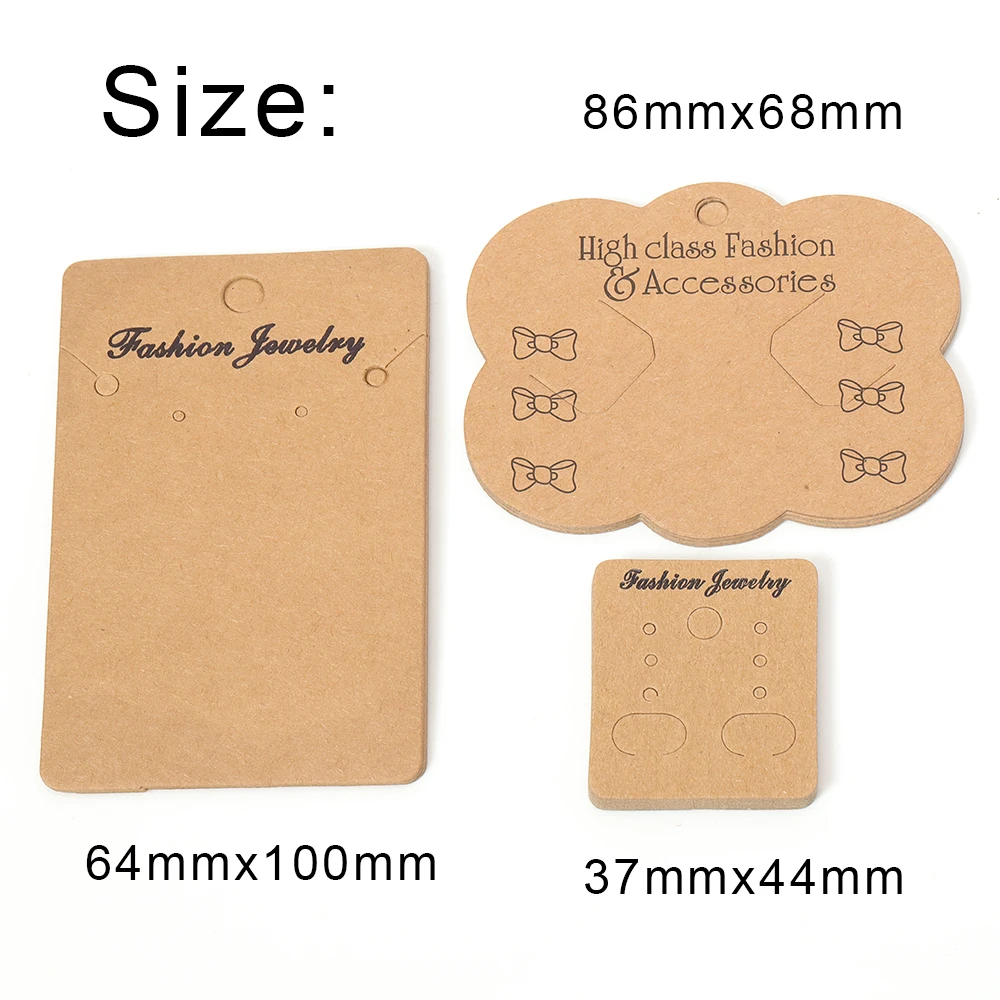 50pcs Earrings Necklaces Display Cards Cardboard Earring Packaging Hang Tag Card Ear Studs Paper Card Jewelry Wholesale for Gift