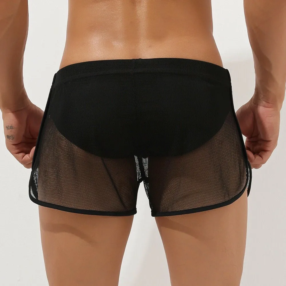 Sous-vêtements d\'été en maille pour hommes, shorts transparents sans couture, culottes confortables respirantes ultra fines, caleçons, 2021