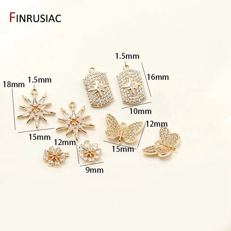 سلسلة جديدة لعام 2021 دلايات من الزركون المطلية بالذهب عيار 14 قيراط لإكسسوارات صنع المجوهرات بالجملة #4