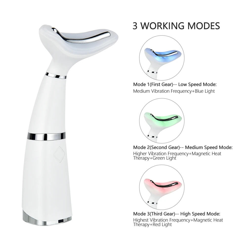 Face Lifting Tool Remove Double Chin Neck Massager Beauty Device Lifting Remove Wrinkle Line LED Photon Therapy Sonic Vibration