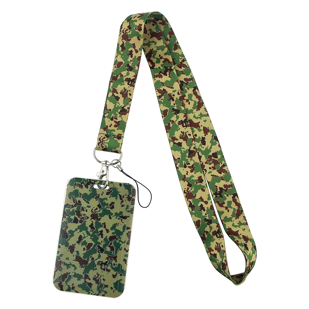 LX93 Army Green Lanyard For Keys Mobile Phone Hang Rope Keycord USB ID Card Badge Holder Keychain DIY Card Cover With Lanyard