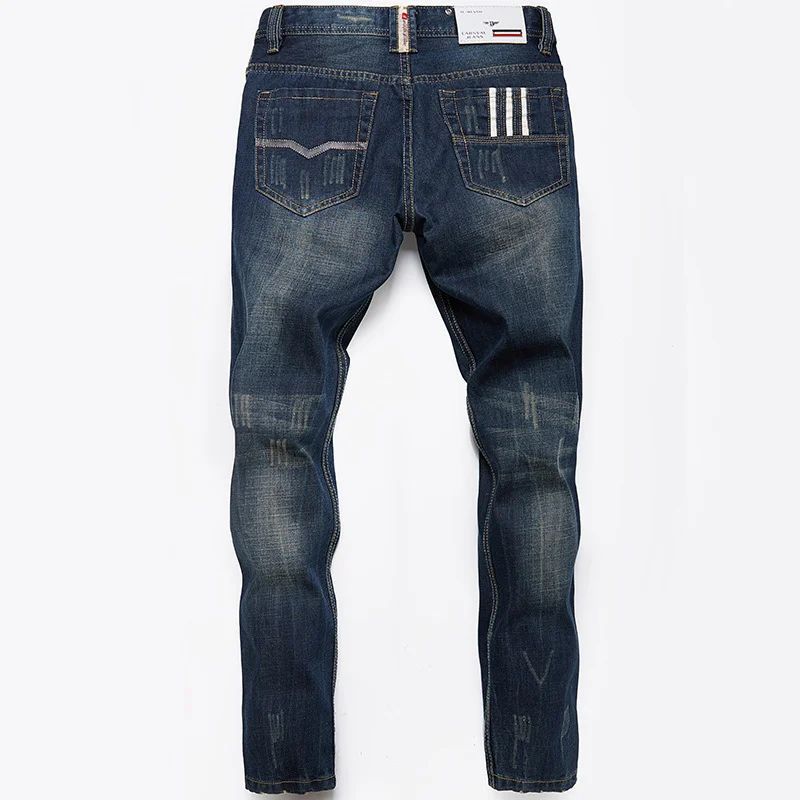 2021 Men\'s Jeans Spring and Autumn Straight Trousers Fashion Men\'s Cotton Denim Trousers New Business Casual Jeans 18-35 Y