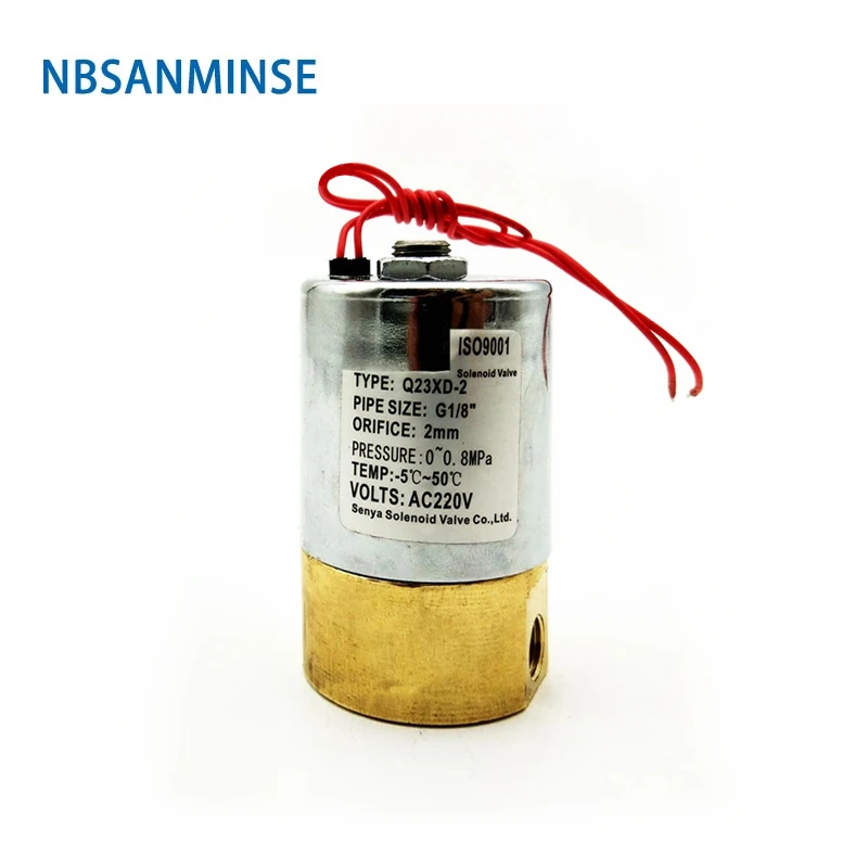 Q22XD / Q23XD Brass Valve G1/4 G1/8 2/2 3/2 Way Direct Acting Solenoid Valve two way valve DC24V 12V AC220V 110V NBSANMINSE