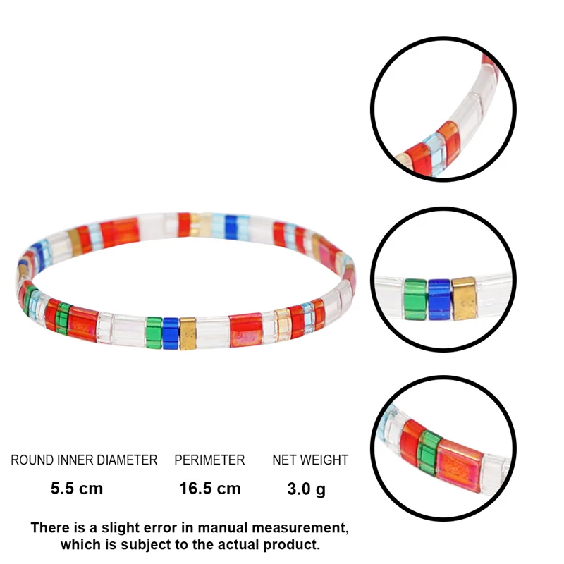New Bohemia Tila Miyuki Bracelet For Women Trendy Rainbow Handmade Tile Seed Bead Bracelets Female BOHO Jewelry Friendship