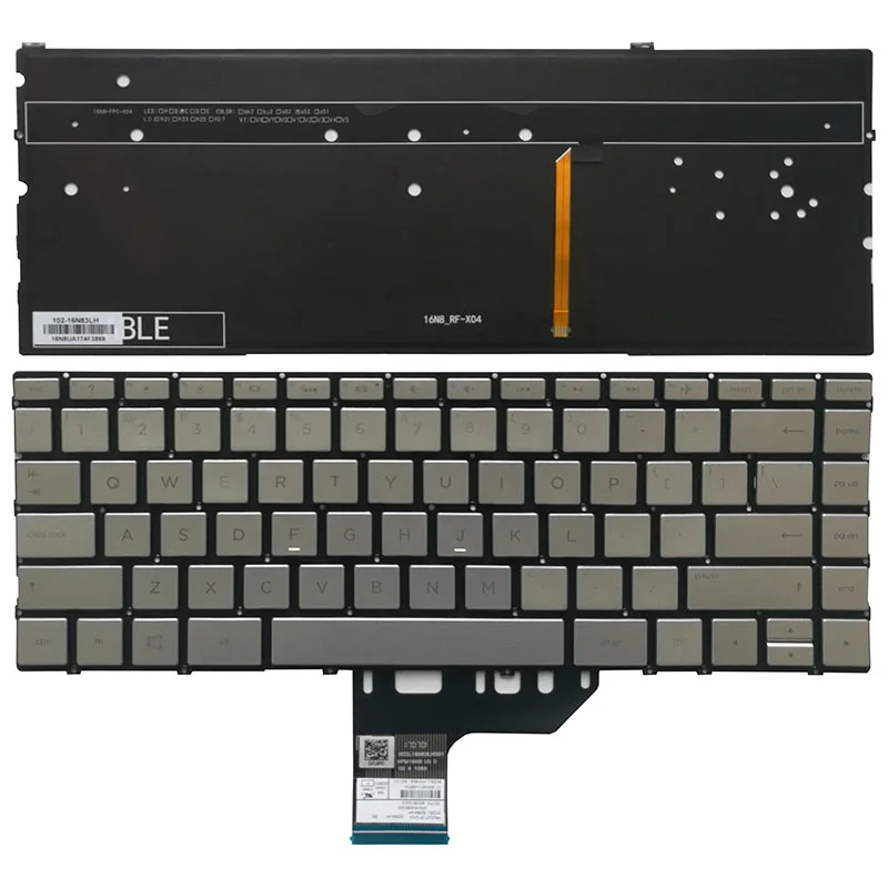 US silver/gray Backlit laptop keyboard for HP Spectre 13-AC 13-ac000 13t-ac000 13-ac0xx 13-ac023dx 13-ac033dx 13-ac063dx