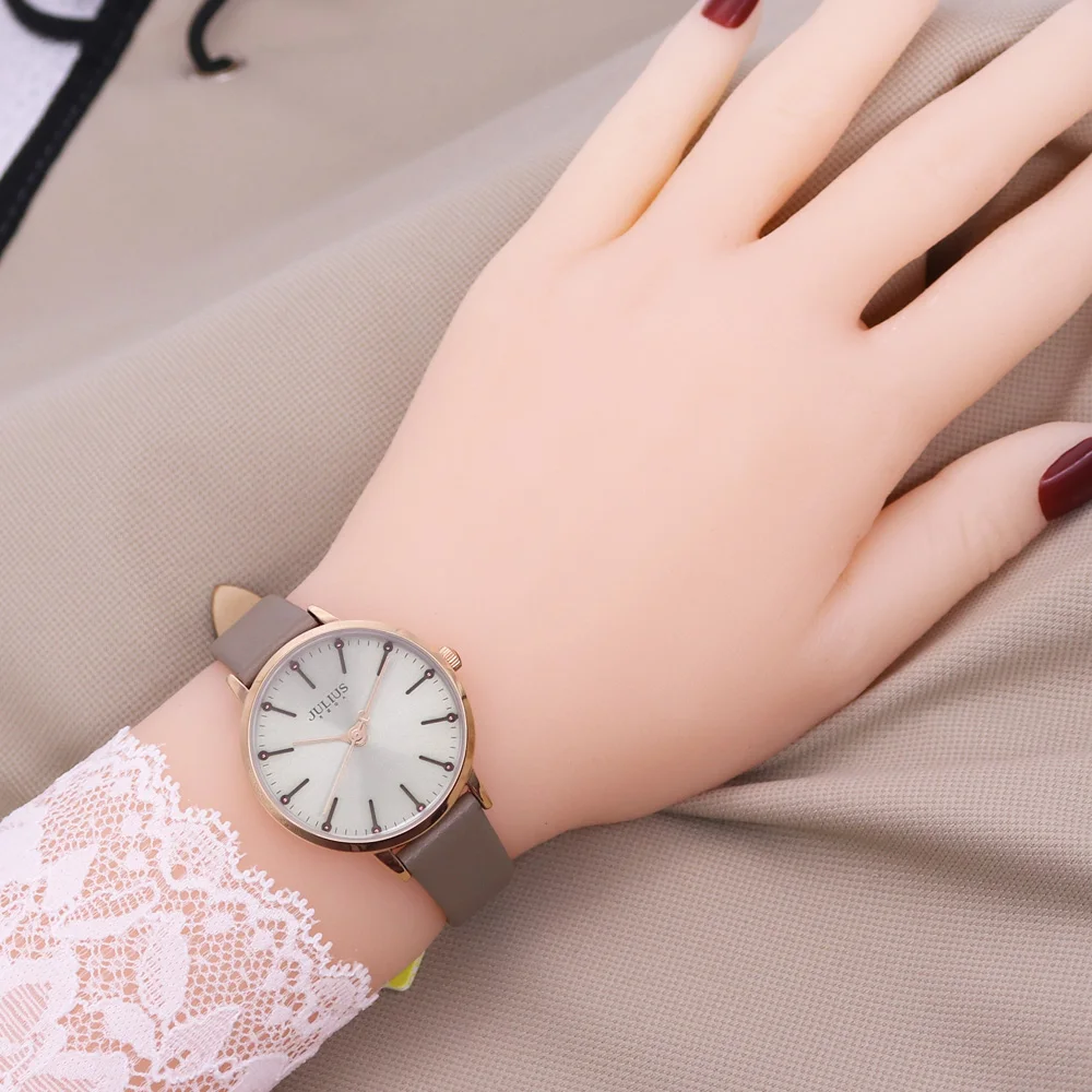Sale Classic Julius Women\'s Watch Japan Quartz Hours Fashion Clock Leather Bracelet Girl\'s Birthday Valentine Gift No Box