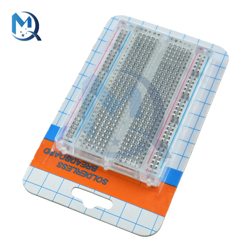 400 Tie Points Solderless Breadboard Transparent Crystal PCB Universal Test Circuit Protoboard for Arduino Experiment