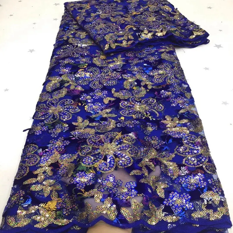 

African Lace Fabric Embroiderey Sequins 2020 High Quality Women Dress Embroidered Sequin Lace Fabric ML8862
