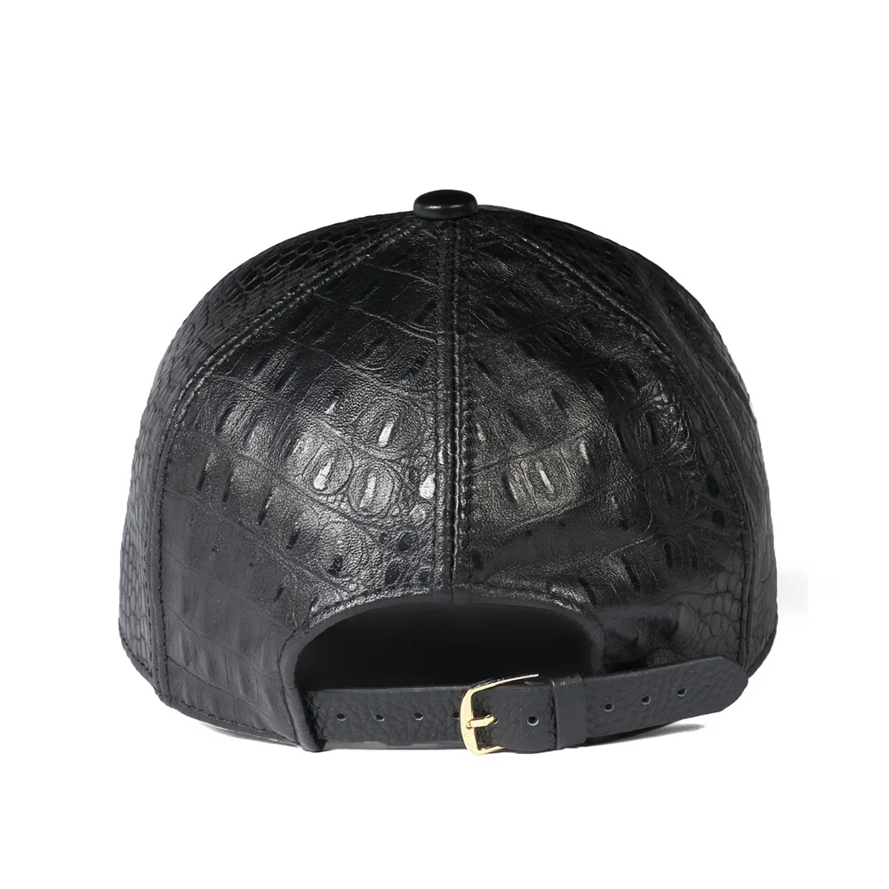 Neue Frühjahr Echtem Leder Mann Hut Männliche Ente Zunge Schafe Haut Outdoor Freizeit Baseball Caps Mode Krokodil Muster Chaepu – Detail 6