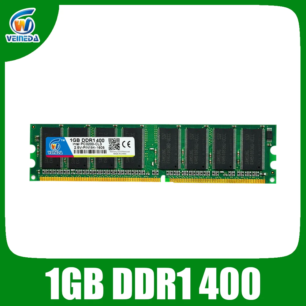 

VEINEDA DDR 400 4GB 4x1GB PC3200 400MHz 184pin ddr1 Low Density Desktop Memory 2Rx8 CL3 DIMM Compatible ddr333 pc2700