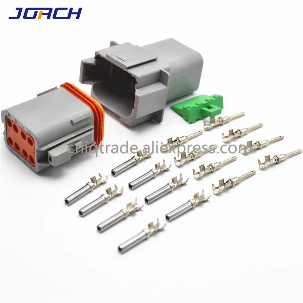 

5 Sets 8pin Deutsch DT Waterproof Male Female Electrical Connector Plug DT04-8P DT06-8S With Terminals