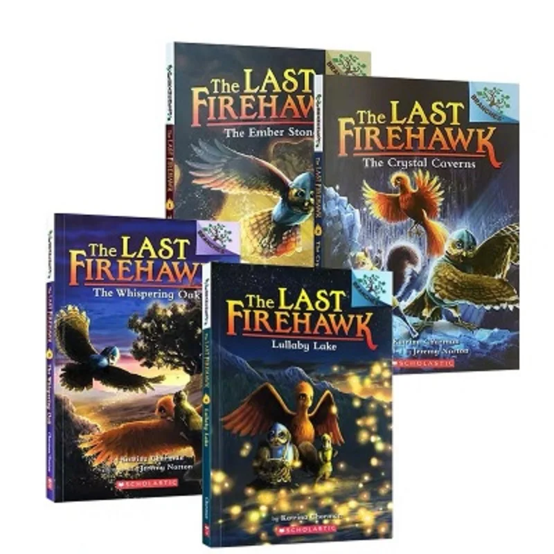 

4 книги The Last Firehawk, детская книга рассказов на английском языке, помогает ребенку читать раннее образование, обучающий подарок для детей