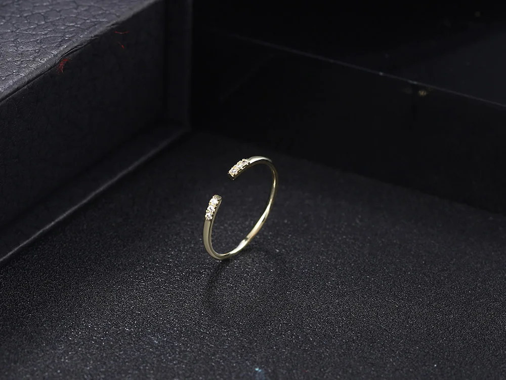 Neue, zierliche Ringe für Damen, Midi-Ring in hellgoldener Farbe, Party-Geburtstagsgeschenk, Modeschmuck R142 – Detail 8