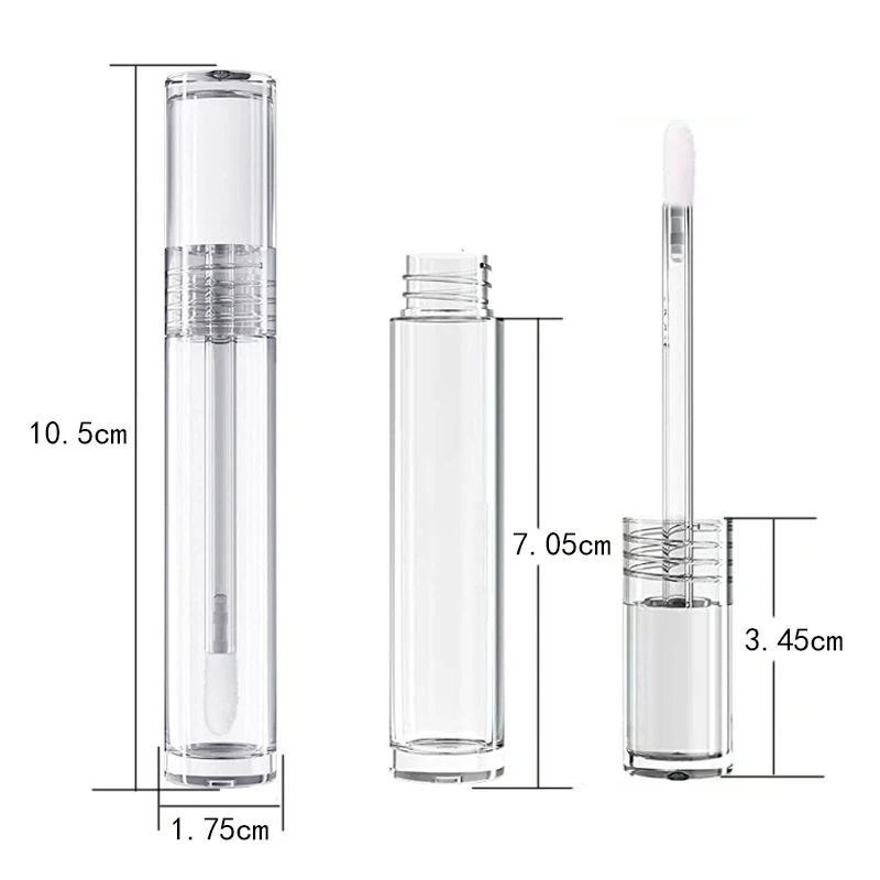 100pcs 5ml Empty Lip Gloss Tube Eyelash Growth Liquid Cosmetic Containers Clear Lip Balm Bottle Refillable Lipstick Container