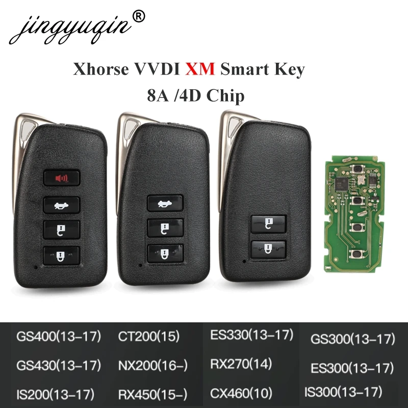 

jingyuqin VVDI XM Smart Universal Remote Key with PCB for Lexus NX GS RX IS ES GX LX Fit KEY TOOL Plus Max VVDI2 VVDI Mini Reuse