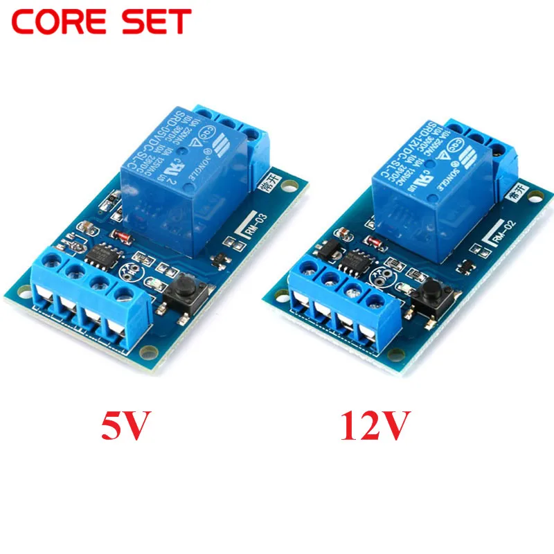 Bistable Relay Module 5V/12V Single Button Relay Module One Key Car Modification Start-Stop Self locking Car Modification Switch