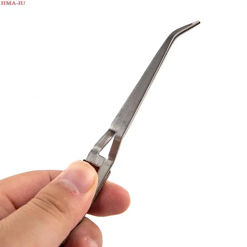 Stainless Steel Cross Lock Tweezers Self Closing Jewelry Soldering Craft Repair