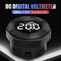 Peacefair PZEM-019V DC Digital Voltmeter Round LCD 5V 12V 300V Voltage Tester Volt Panel Meter Voltimetro