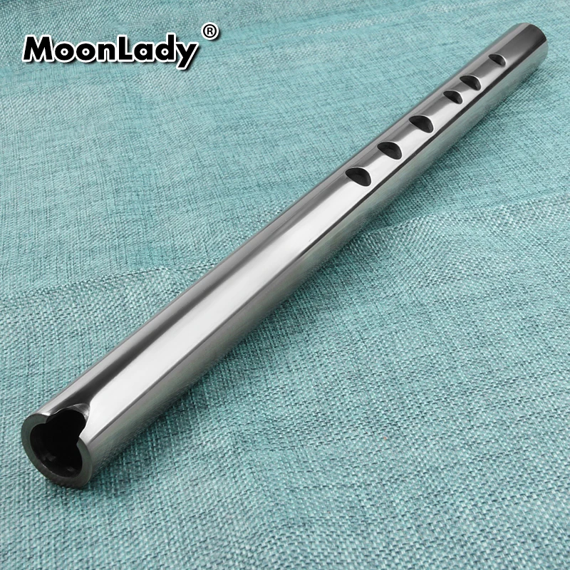 G key Flute Quena Musical Instrument Homemade Titanium Steel Flute Quena Woodwind Instrument Metal Vertical Flute with Bag