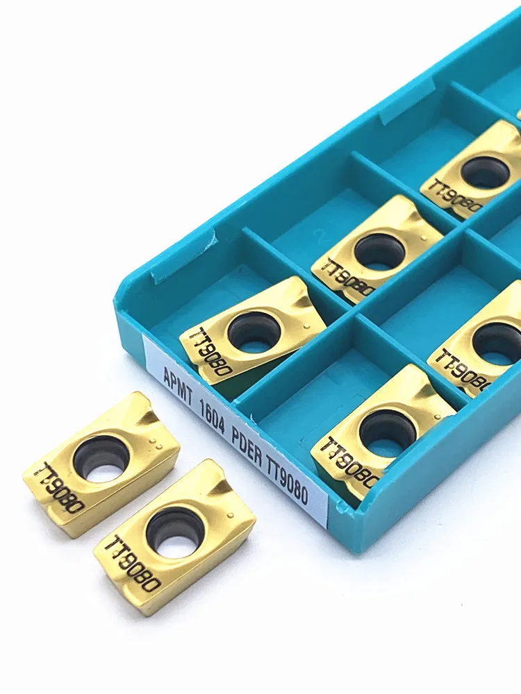 10PCS APMT1604 PDER TT9080 Original คาร์ไบด์เครื่องกัดเครื่องมือ APMT 1604 Face Tturning เครื่องกลึงเครื่องตัดเครื่องมือคุณภาพ...