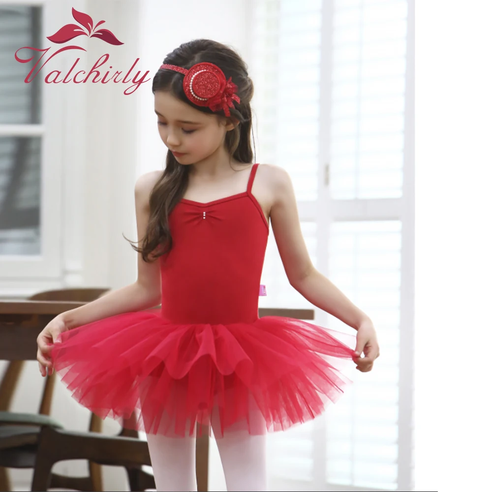 New Girls Red Ballet Tutu Dress Dance Costume Party Dress for Kids