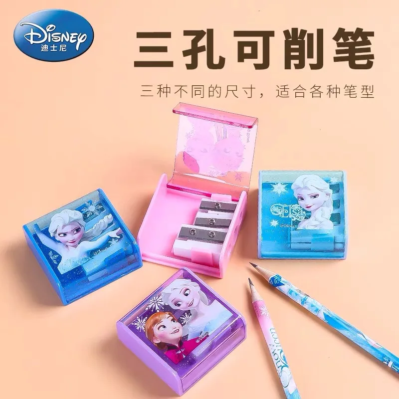 Pack of 16 Disney Frozen Pencil Sharpener Fashion Cute Three-hole Cartoon Pencil Sharpener Office School Supplies Gift