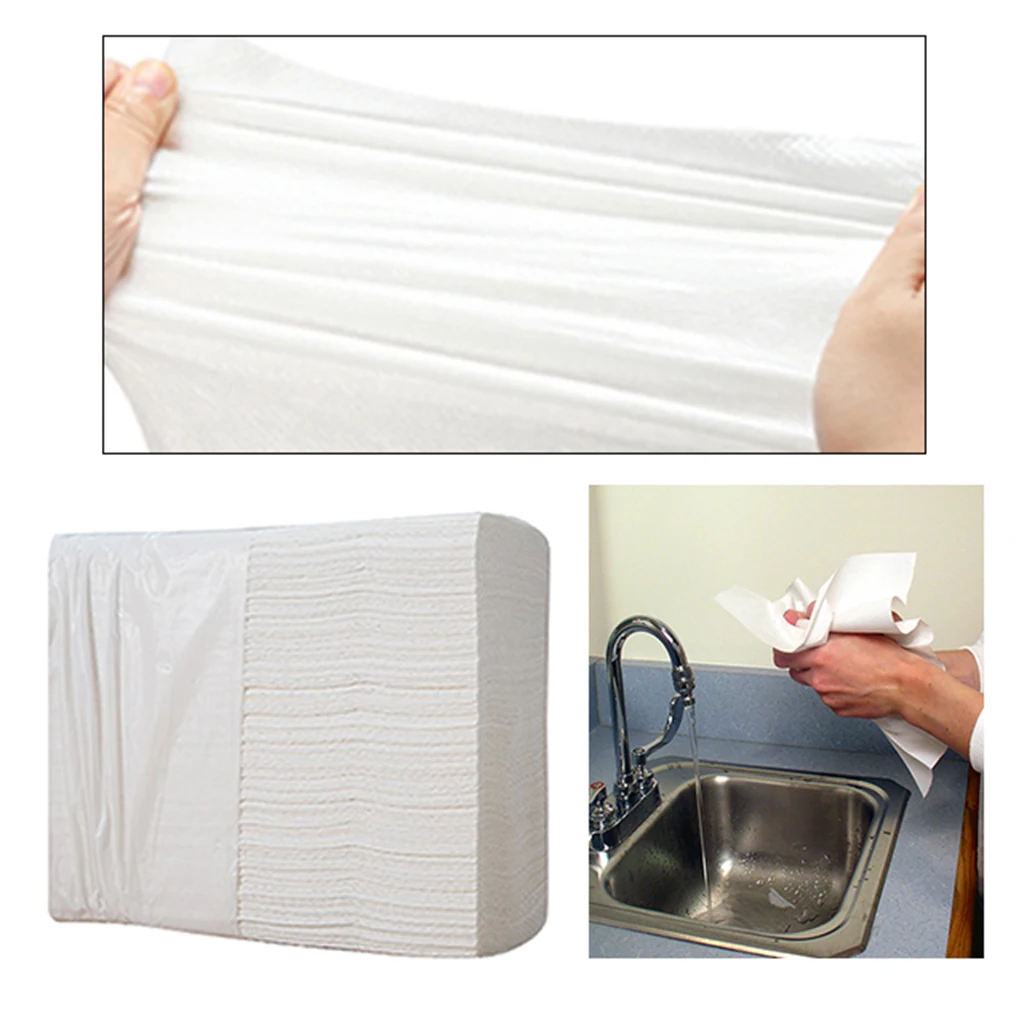 200pcs Ultra Soft White Paper Hand Towels Wood Pulp Tissues Paper Extraction