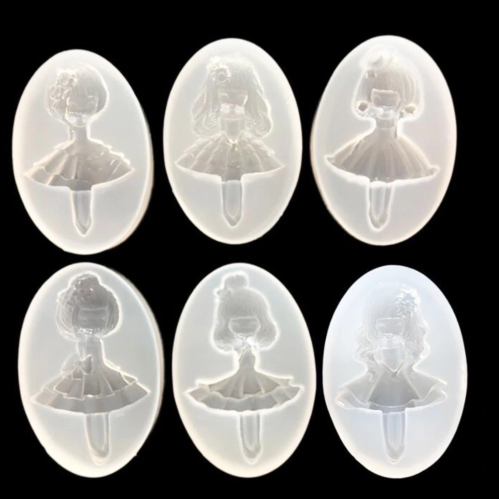 

long hair Angle Ballet Dancer girl Silicone Mold Jewelry making Tool DIY UV Epoxy Silicone Mold Clay Casting Molds decorative