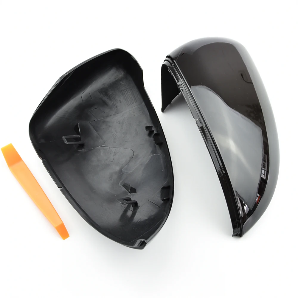 For VW Golf MK7 Golf 7 GTI TSI 2014 2015 2016 17 2018 Front Left Right black Rearview Side Wing Mirror Cap Cover