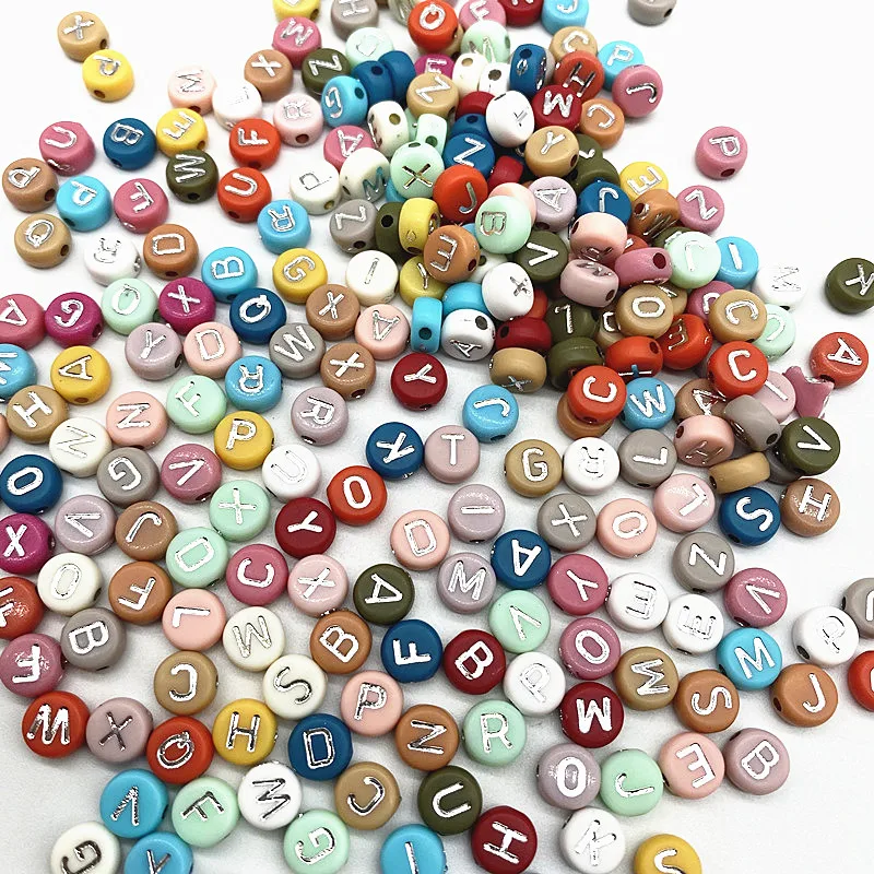 New 7x4mm 100pc All kinds of mixed letters Acrylic Beads Loose Spacer Beads for Jewelry Makeing DIY Clothing Accessories