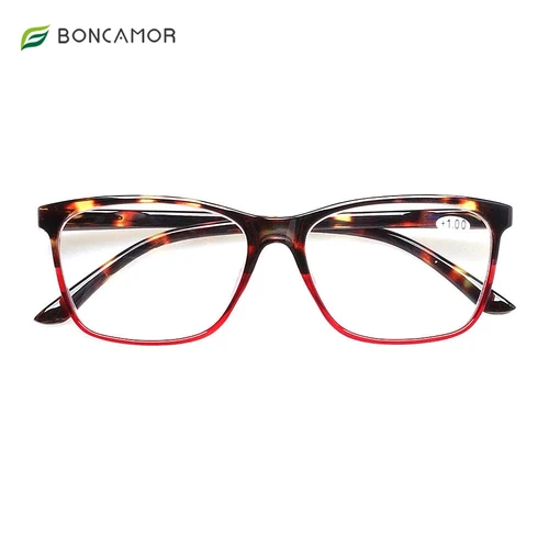 Imagen 2 del producto BONCAMOR Gafas de lectura rectangulares con estilo, bisagra de resorte, gafas para lectores masculinos y femeninos, dioptrías 0,5 1,75 2,0 3,0 4,0...