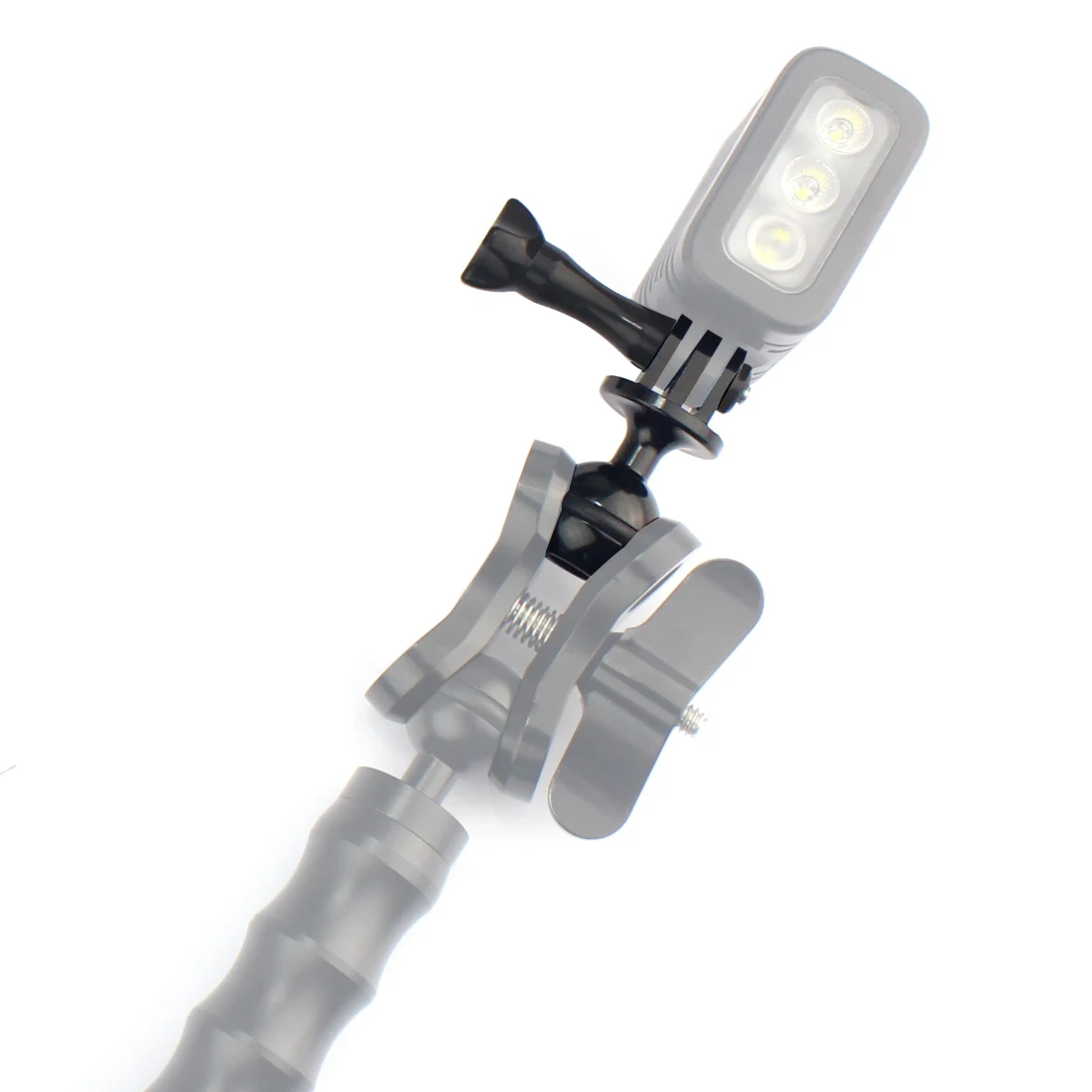 Mini Ball treppiede Head Mount adattatore per testa a sfera da 1 pollice 3/8 staffa per braccio per luce Video subacquea per RAM per GoPro 13 12 11 10 9 8 fotocamera