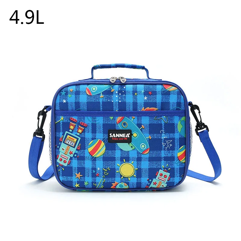 4.9L Kids Cartoon Lunch Bag Tote Thermal Food Bag Fresh Keeping Organizer Picnic Supplies Insulated Cooler Bags