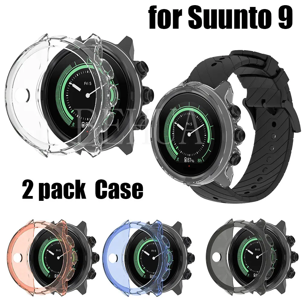 2PC/lots Protective Case Cover For Suunto 9 Smartwatch Replacement soft TPU Protector cases Wristband Shell bumper Accessories