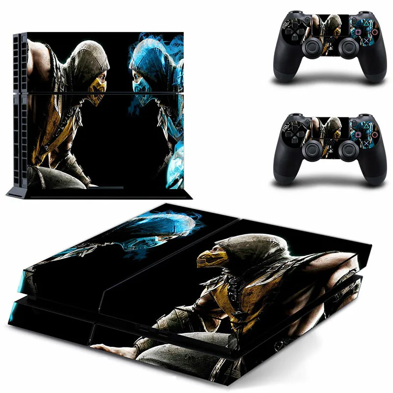 ملصقات لعبة مورتال كومبات PS4 بلاي ستيشن 4 غطاء لاصق الشارات لبلايستيشن 4 PS4 وحدة التحكم ووحدة التحكم جلود الفينيل