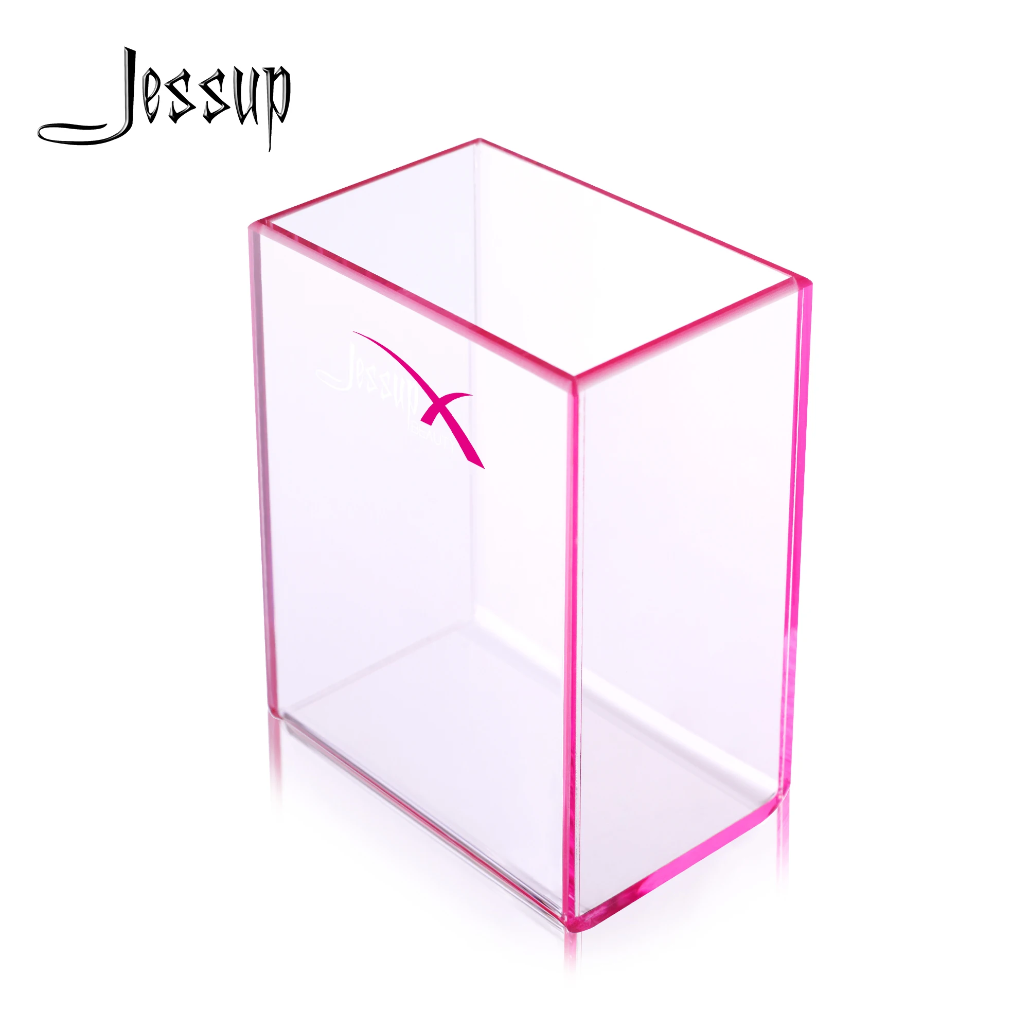 Jessup Cosmetics Cylinder Acrylic Makeup Brushes Storage Box Colorful Brush Holder Organizer Container Beauty Tools Box for Make