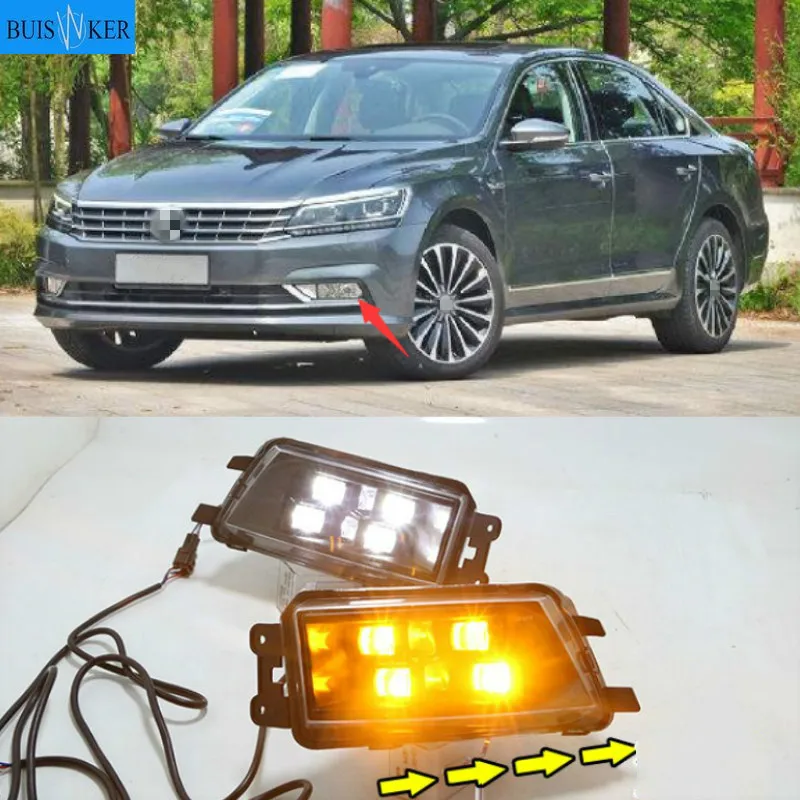 

2Pcs For Volkswagen VW Passat 2016-2018 Fog Lamp Car LED DRL Daytime Running Light