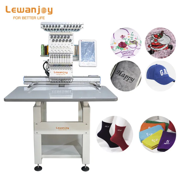 Lewanjoy Customied Computerized Best Dahao A15 Single Head Embroidery Machine For Caps/T-shirts/Flats/3D/Hats