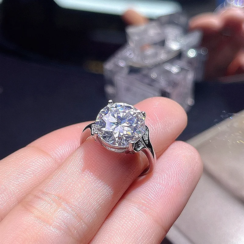 

Jewelry Classic Moissanite Wedding Ring 5ct D Color Moissanite Ring for Engagement 925 Silver Fashion Ring