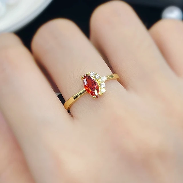 Anillo de oro con piedra roja para orders mujer