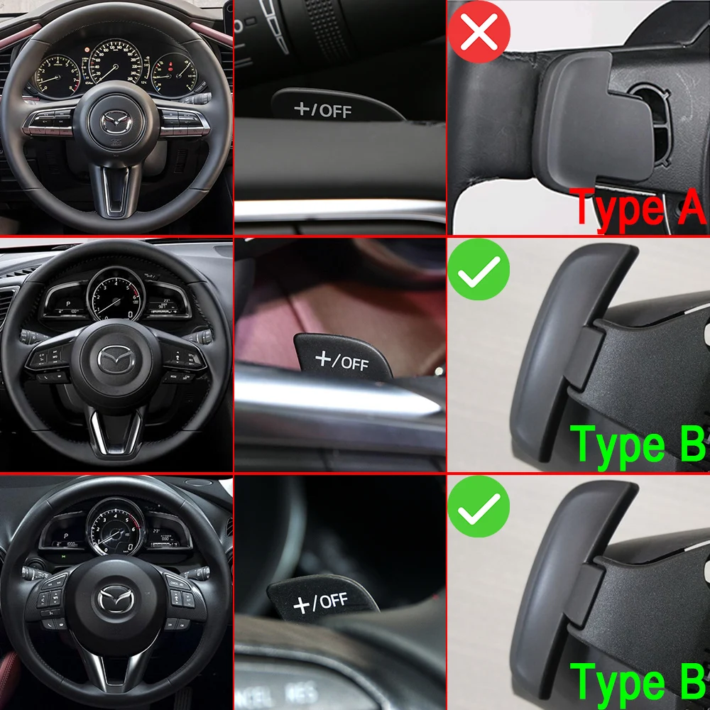 Paddle Shifter For Mazda 2 DL 3 BM BN Mazda 6 GJ Atenza CX-3 DK CX-5 KF CX9 TC Car Steering Wheel DSG Extend Sticker Accessories