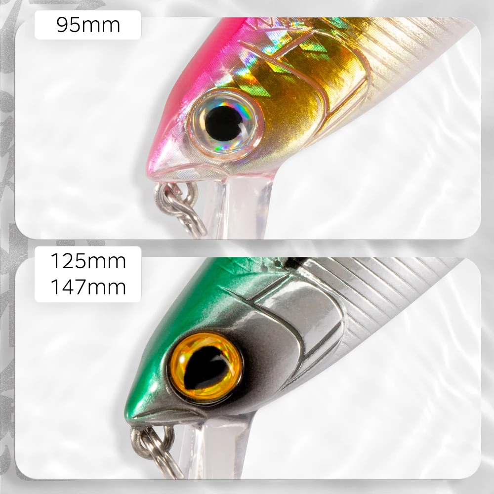 Hunthouse Minnow Fishing Lure 95/125/147mm Hard Baits Flexible Rattle Balls Floating 0-0.8m For Fish Seabass Pike Tackle