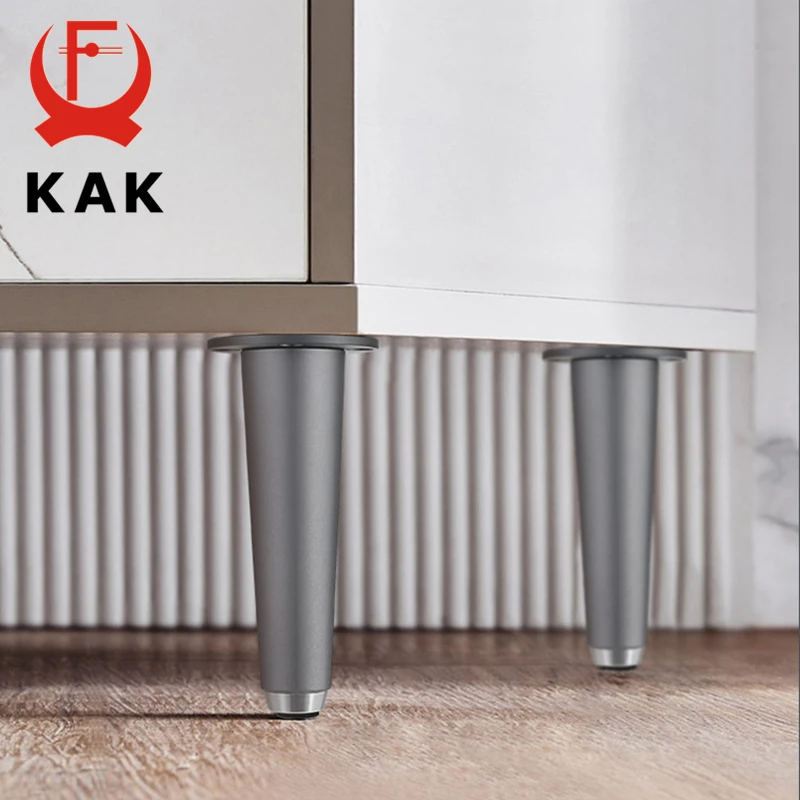 KAK Space อลูมิเนียมโลหะผสมทองขาเฟอร์นิเจอร์ปรับสีดำตารางฟุตโซฟาขาเปลี่ยนยาง Pad เฟอร์นิเจอร์ฮาร์ดแวร์