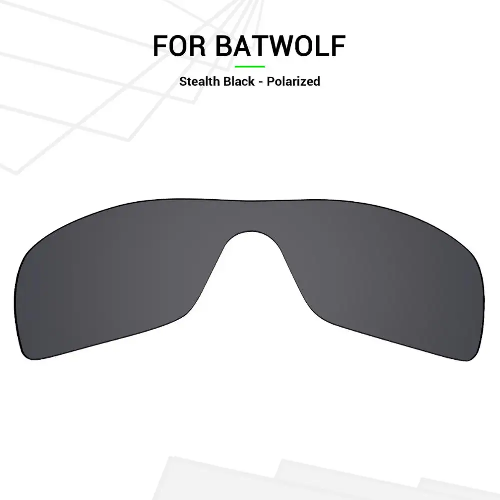 

SNARK Anti-Scratch POLARIZED Replacement Lenses for-Oakley Batwolf Sunglasses Stealth Black