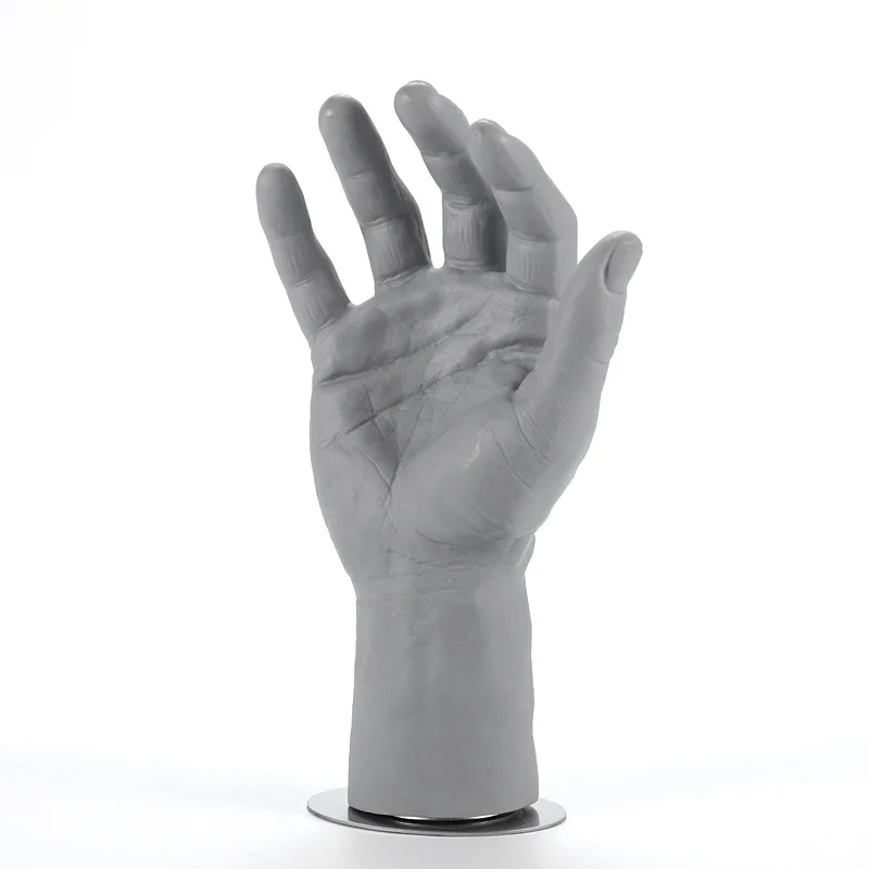 Bendable Poseable Flexible Men PVC Mannequin Hand Arm with Magnet Display For Gloves Jewelry Gray Model