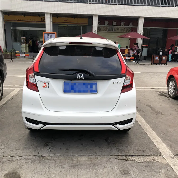 For HONDA FIT Spoiler 2018-2019 jazz spoiler RSDLD High Quality ABS Material Car Rear Wing Primer Color Rear Spoiler