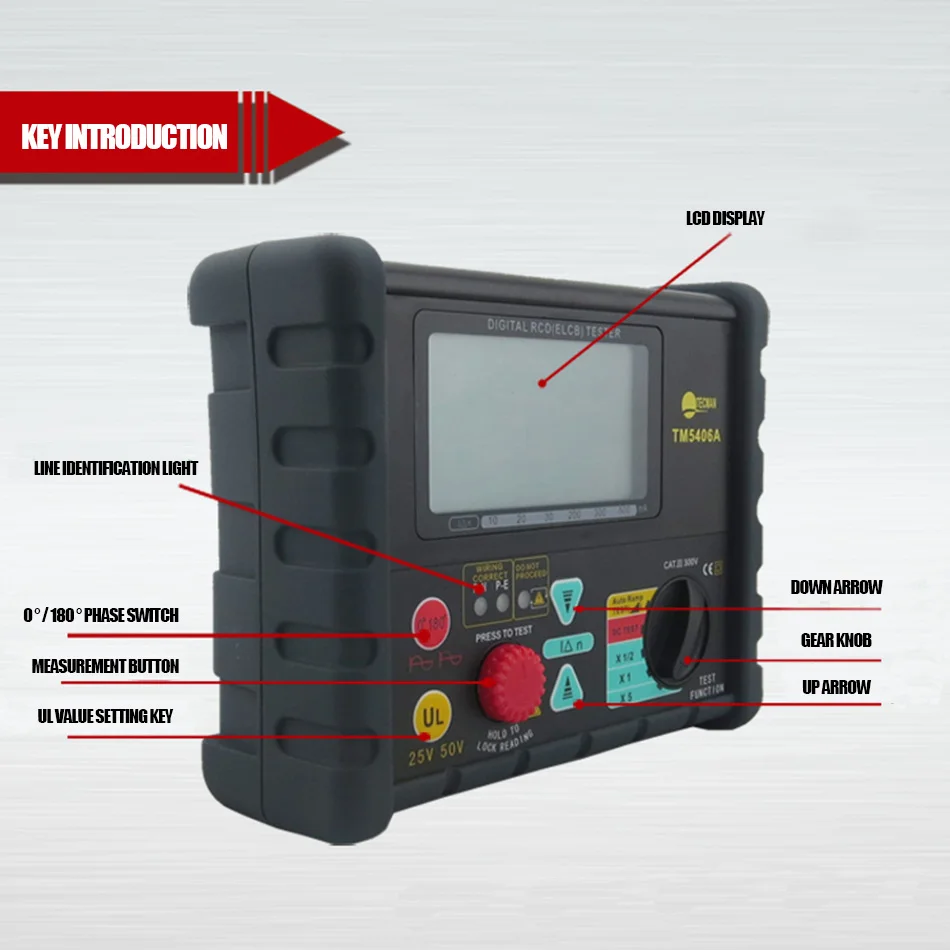 

TM5406A Leakage Protection Switch Detector Tester AC Single Phase 220V